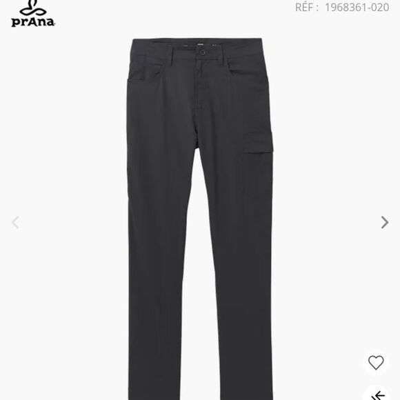 NWT Prana Double Peak Pant Charcoal Dark Grey Size 35 Waist - Picture 10 of 11